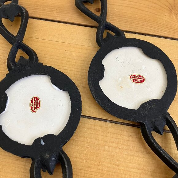 Cast Iron Decorative Spoon & Fork w/ Ceramic Tiles Vintage Kitchen Wall Hanging - Picture 5 of 6